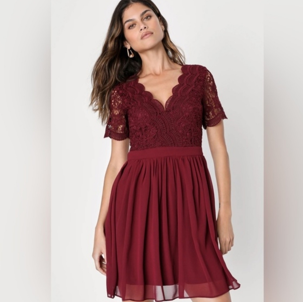 Lulu's Burgundy Mini Dress